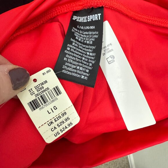 Pink Victorias Secret Sport Gym to Swim Textured Shorts Womens size Large NEW - Picture 2 of 5